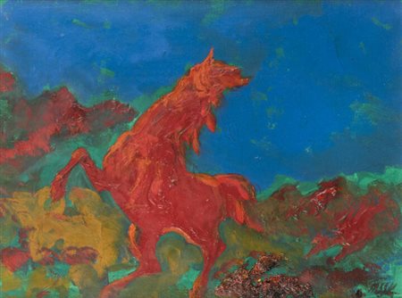 ALIGI SASSU<BR>Milano 1912 - 2000<BR>"Rosso e verde" 1962