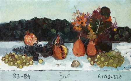 FRANCESCO TABUSSO<BR>Sesto San Giovanni (MI) 1930 - 2012 Torino<BR>"Natura morta con melograna" 1983-1984