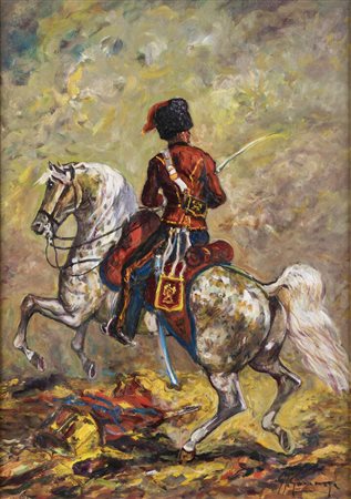 GIOVANFRANCESCO GONZAGA<BR>Milano 1921 - 2007<BR>"L'ussaro rosso" 1980