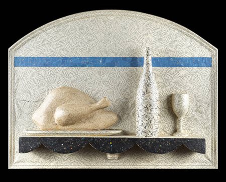 JIRI KOLAR<BR>Praga (Repubblica Ceca) 1914 - 2002<BR>"Fable d'une oie à ne pas manager et d'une couteille à ne pas boire" 1989