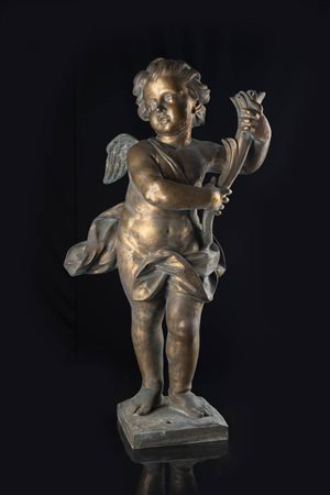 SCULTORE ANONIMO<BR>"Putto alato con cornucopia"