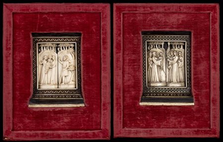 Quattro placchette in osso -  Bottega di Baldassare degli Embriachi, fine XIV – inizio XV Secolo
