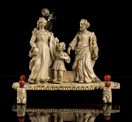 Sacra Famiglia in avorio - probabilmente Trapani, XVII-XVIII Secolo
