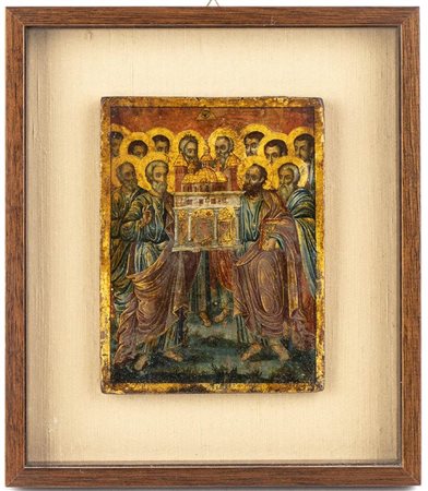 Icona Russa raffigurante i dodici apostoli - XVII Secolo