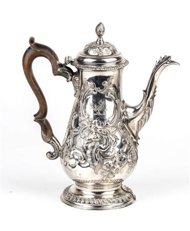 Caffettiera Inglese Georgiana in argento - Londra 1769, maestro argentiere WILLIAM GRUNDY