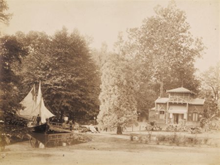 GIULIO ROSSI (1823 – 1884) Milano giardini pubblici 1870 circa stampa...