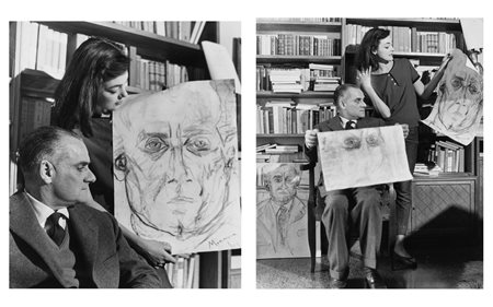 Federico Garolla (1925-2012)  - Yvy Nicholson dipinge Alberto Moravia, 1956