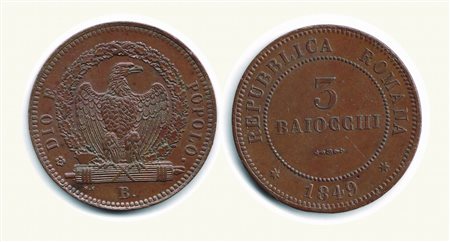 Monete di Città Italiane - BOLOGNA - 2° Repubblica Romana (1848-1849) - 3 Baiocchi