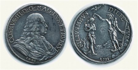 Monete di Città Italiane - FIRENZE - Cosimo III - Piastra 1680-1681 (busto senile).