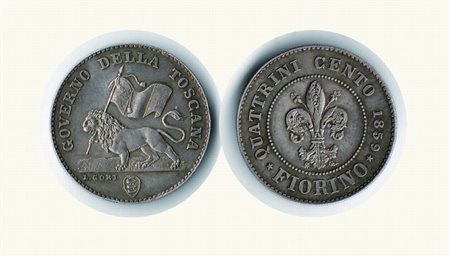 Monete di Città Italiane - FIRENZE - Governo provvisorio 1859 - Fiorino - Bella patina.