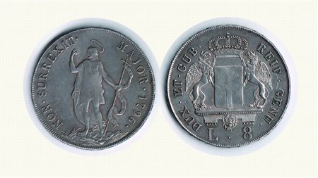 Monete di Città Italiane - GENOVA - Dogi Biennali - 8 Lire 1796.