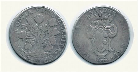Monete di Città Italiane - LIVORNO - Cosimo III - Pezza della rosa 1670.