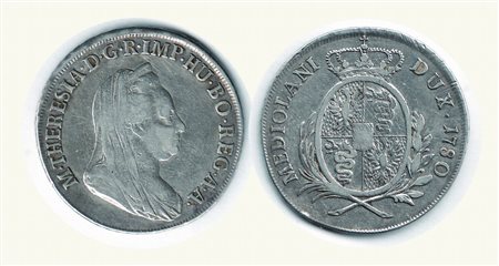 Monete di Città Italiane - MILANO - Maria Teresa - ½ Scudo 1780.