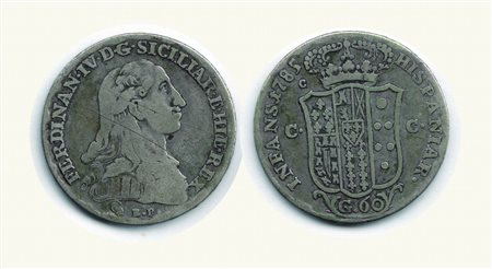 Monete di Città Italiane - NAPOLI - Ferdinando IV - 1/2 Piastra da 60 gr. 1785 - Gigante 80.