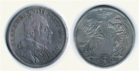 Monete di Città Italiane - ROMA - Alessandro VIII - Piastra A. II