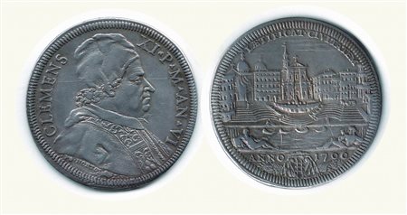 Monete di Città Italiane - ROMA - Clemente XI - ½ Piastra 1706 A. VI