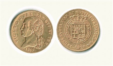 Monete Decimali - SAVOIA - Vittorio Emanuele I (1802-1821) - 20 Lire 1819.