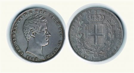 Monete Decimali - SAVOIA - CARLO ALBERTO - 5 Lire 1842 To.