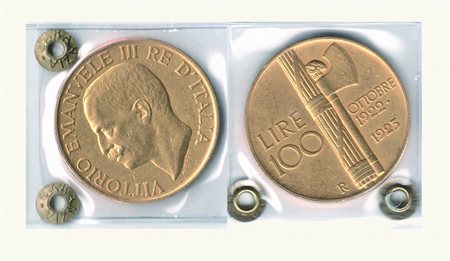 Monete Decimali -  SAVOIA - Vittorio Emanuele III - 100 Lire 1923 - Fascione.