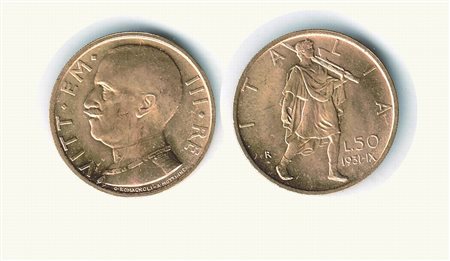 Monete Decimali - SAVOIA - Vittorio Emanuele III - 50 Lire 1931/IX.