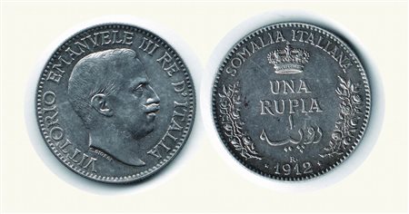 Monete Decimali - SAVOIA - Vittorio Emanuele III - Rupia 1912 - Bella patina riposata.