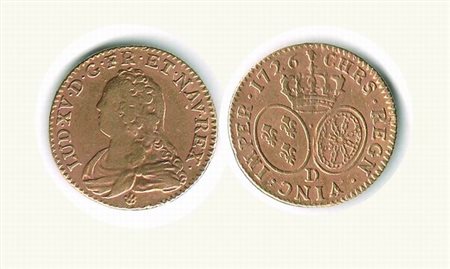 Monete Estere - FRANCIA - Luigi XV (1715-1774) - Luigi d’Oro 1726  - Zecca di Lione.