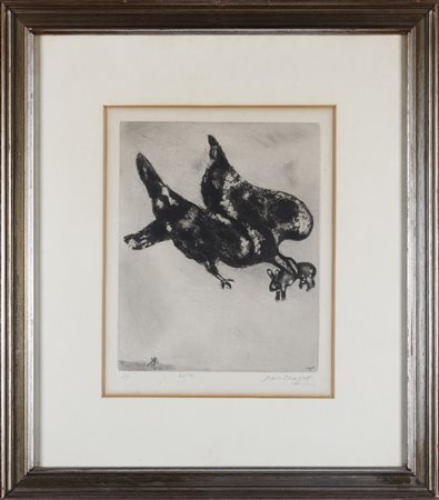 CHAGALL MARC (1887 - 1985) - Fables de la Fontaine. L'aigle et l'escargot.