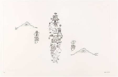 Baruchello, Gianfranco (Livorno 1924)  - Segni incisi per Marina di Ravenna, 2009