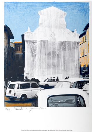 Christo (Gabrovo 1935-New York  2020)  - Wrapped fountain, Spoleto, Italy 1968, 2002