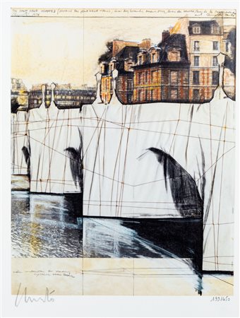 Christo (Gabrovo 1935-New York  2020)  - The pont neuf wrapped, Project for Paris, 1976, 2020