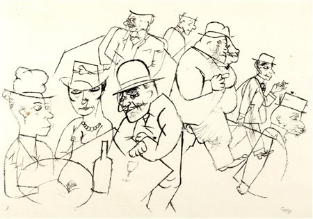 Grosz, George (Berlino 1893-1959)  - Schonheitsaben in der Motzstrasse - Ecce homo n°7, 1918