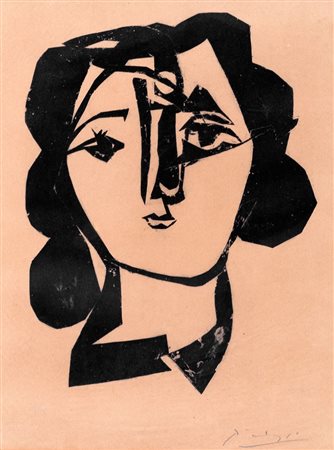 Picasso, Pablo (Málaga 1881-Mougins 1973)  - Tête de femme, 1945