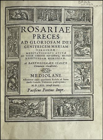 [Devotional book] Rosariae preces, 1569