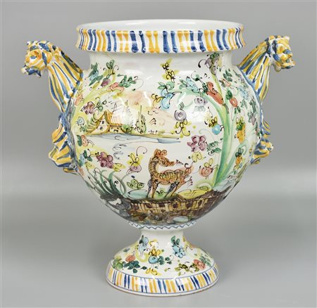 CERAMICA DI ALBISSOLA grande vaso in ceramica di Albissola in vari toni,...