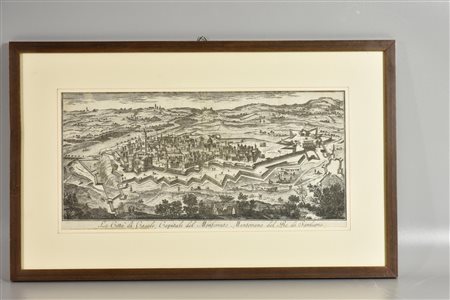 CITTA' DI CASALE MONFERRATO incisione su carta, battuta cm 18x37, su foglio...