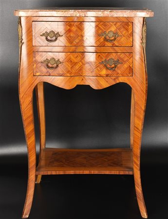 MOBILETTO LUIGI XVI mobiletto con 2 cassetti in legno finemente lastronato...