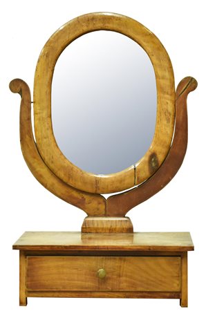 PSICHE Psiche in legno di noce con cassetto centrale 62x42x20 cm Francia,...