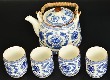SET DA TE CINESE set da te' cinese in ceramica decorato con simboli della...