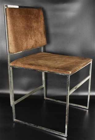 LOTTO DI SEDIE DI DESIGN lotto composto da 4 sedie in metallo cromato con...