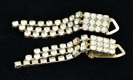 ORECCHINI di strass Francia, anni '50 cm 6