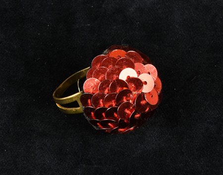 ANELLO pailettes Francia, anni '80 diam cm 3