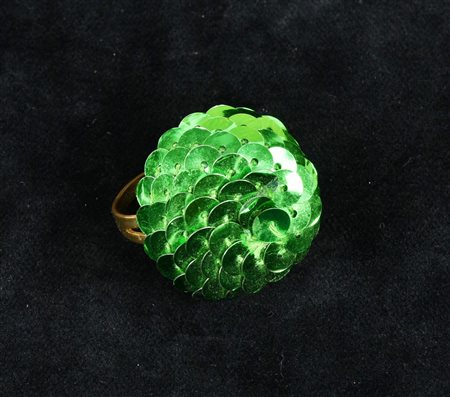 ANELLO di pailettes Francia, anni '80 cm 3