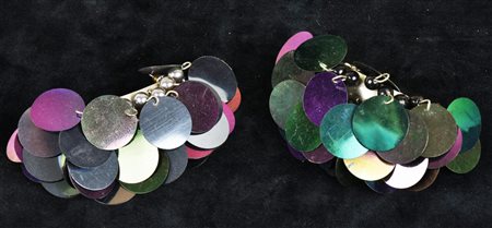 ORECCHINI di pailettes Francia, anni '80 cm 7