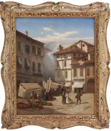 Ercole Calvi, Mercato a Verona, 1857