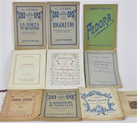 LOTTO DI LIBRETTI D'OPERA lotto composto da 10 libretti d'opera: Falstaff,...
