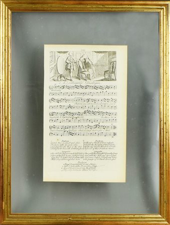 Anonimo SPARTITO MUSICALE stampa su carta, 23x14cm
