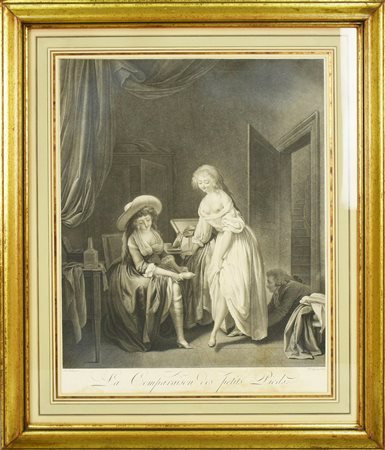 Alexandre Chaponnier LA COMPARAISON DES PETITES PIEDS incisione su carta,...