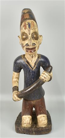 Statua Yoruba - NIGERIA statua in legno intagliato 60x20x22 cm XX secolo...