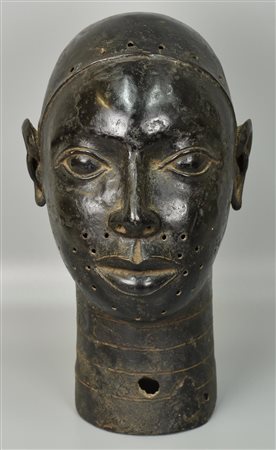 Testa Ife in bronzo - NIGERIA/BENIN testa in bronzo cesellato 40x23x23 cm XX...