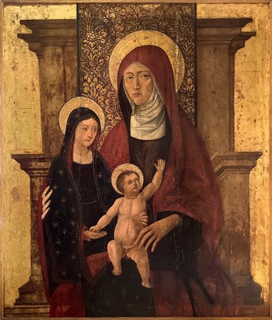Bottega Antonelliana (XV secolo)  - Sant'Anna, la Madonna e il bambino, fondo oro., Fine 15° secolo / Inizi 16° secolo